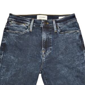 FRAME Le High Skinny Trumbull Jeans Womens 27 Dark Wash Designer Stretch Denim